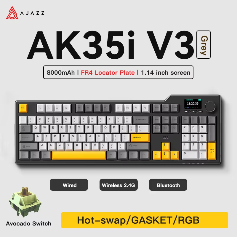 Gaming Keyboard And Mouse Combo Wireless - Ajazz AK35I V3/V4 MAX Tri-Modus Kabelgebundene