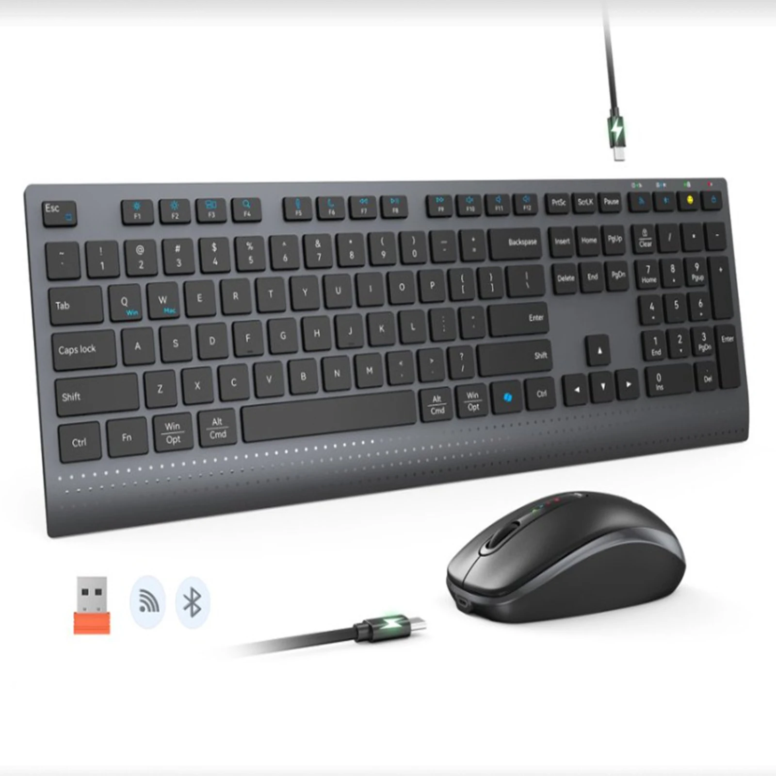 Gaming Keyboard And Mouse Combo Wireless - 2,4 G Bluetooth Dual-Mode Wireless Tastatur