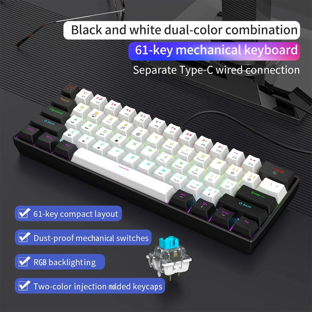 60 % kabelgebundene mechanisch – Gaming Keyboard Budget Bewertung und Preis