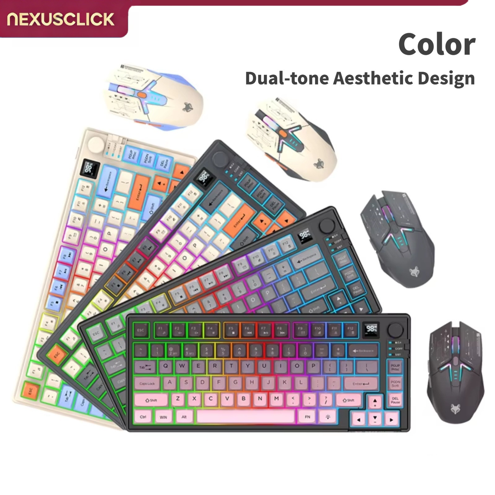 NexusClick Dual-Mode-Tastatur- – Gaming Keyboard And Mouse Combo Wireless Bewertung und Preis
